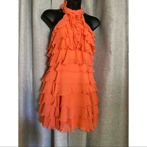Alice & Olivia Halter Ruffle Dress